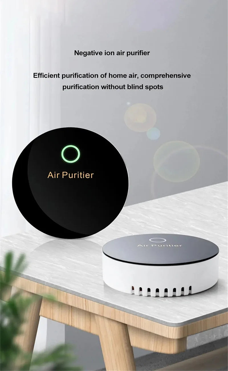 USB Air Purifier with 15 Million Negative Ions & Active Oxygen – Compact Deodorizer for Car & Small Spaces