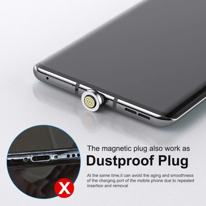 5PCS Magnetic Cable Plug Set – 7-Pin Fast Charging Adapter Tips (Lightning / Type-C / Micro USB)