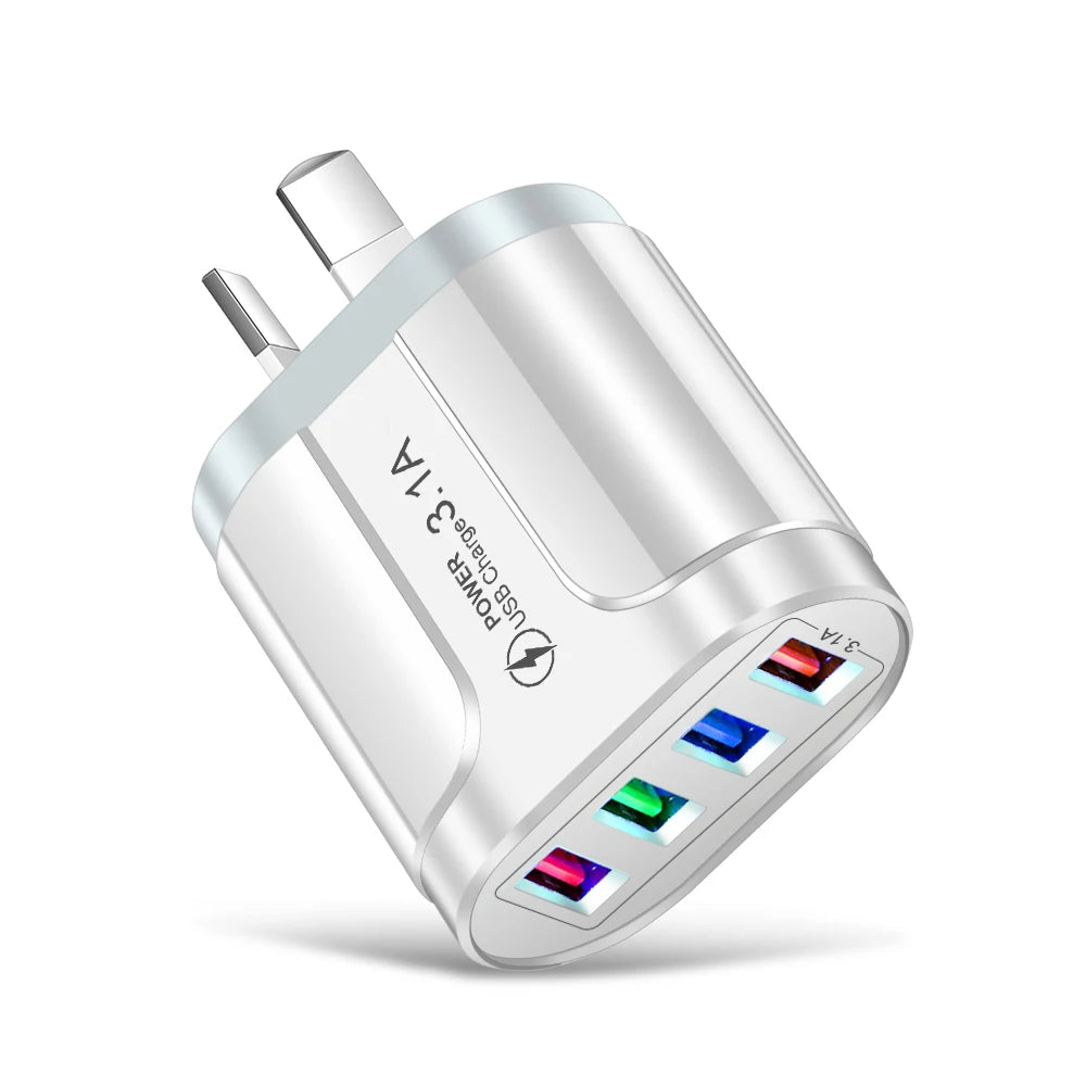 15W 4-USB Charging Station – Compact Desktop Charger for Phones & Tablets