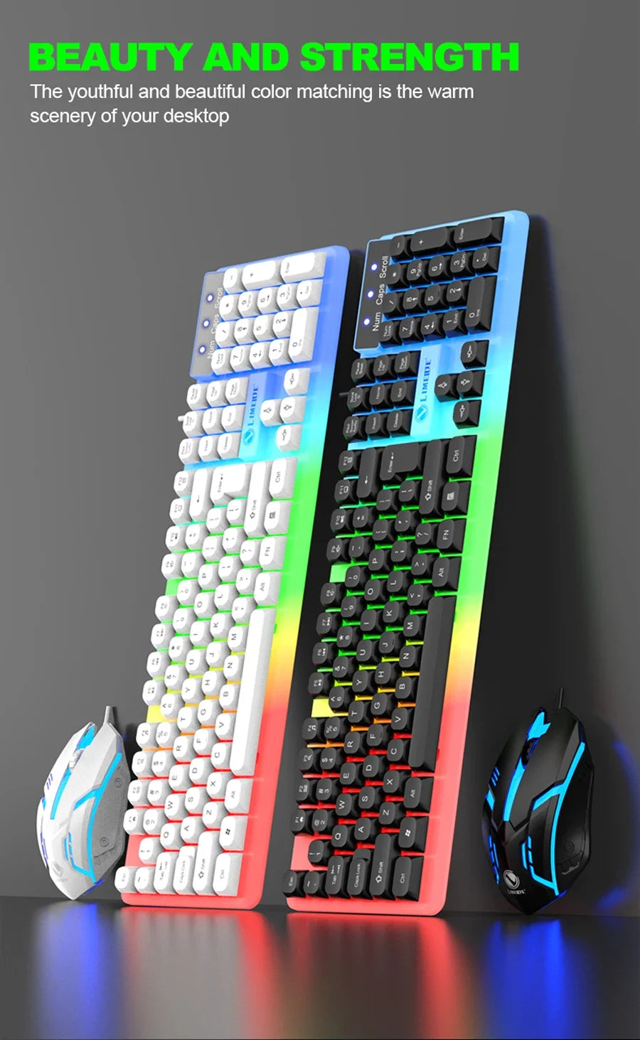 Full-Size 104 Keys Wired Keyboard – Splash-Proof USB Keyboard for PC & Office