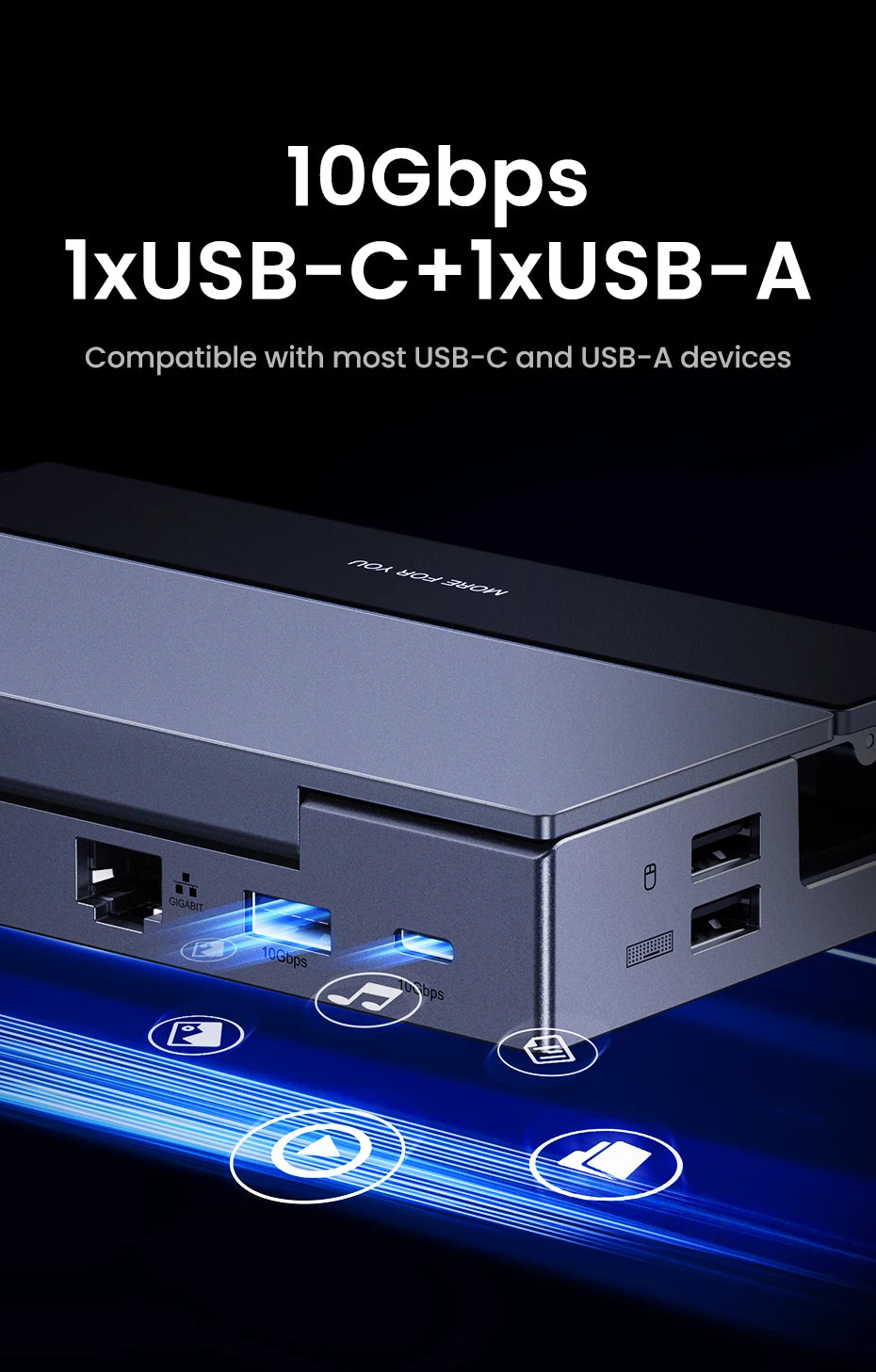 9-in-1 Steam Deck Docking Station – 4K@60Hz HDMI, 10Gbps USB-C, 100W PD Stand