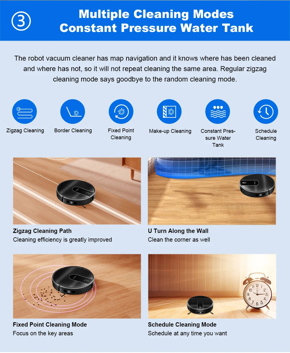 Liectroux N7S-U Smart Robot Vacuum Cleaner – Wet & Dry Mop, HEPA Filter, Alexa Ready