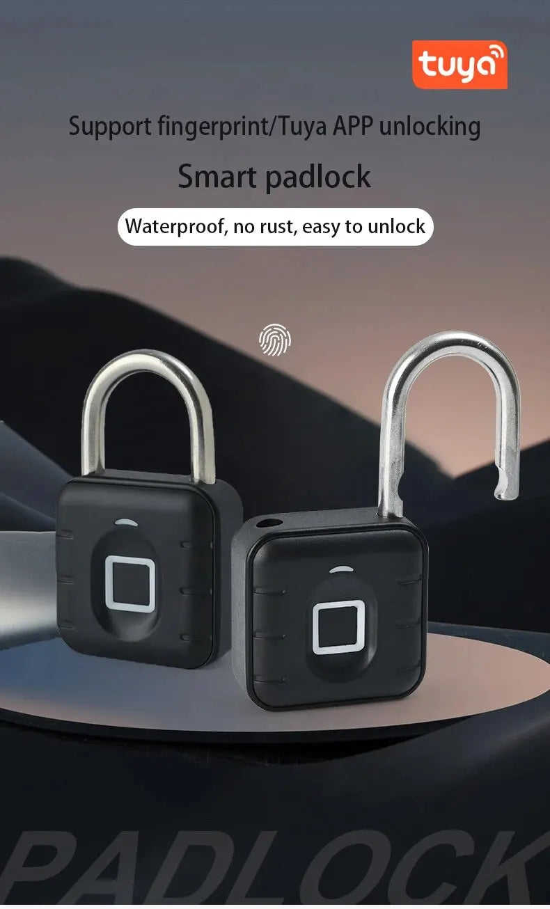SY-12 Smart Fingerprint Padlock – Tuya Bluetooth Digital Lock for Luggage & Lockers