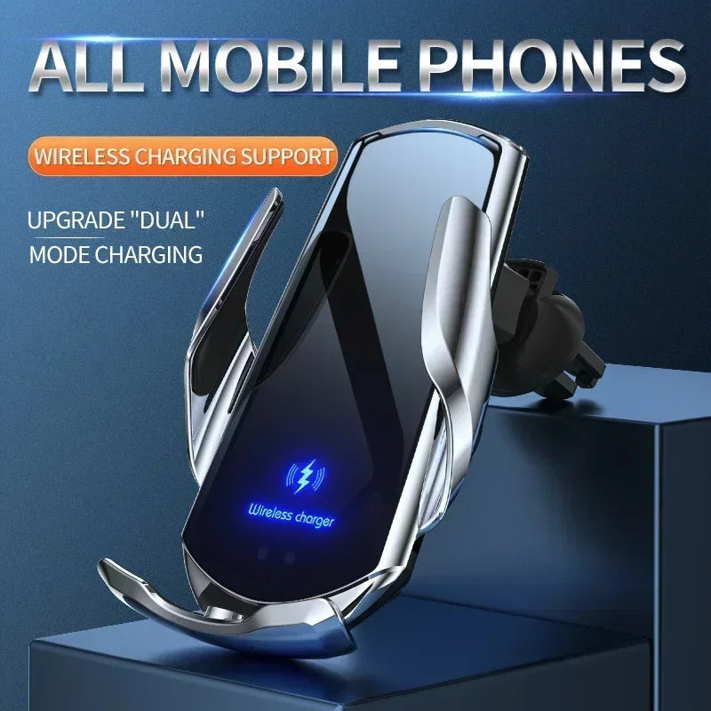 VIKEFON Qi 100W Wireless Car Fast Charger with Cooling Fan & One-Hand Operation