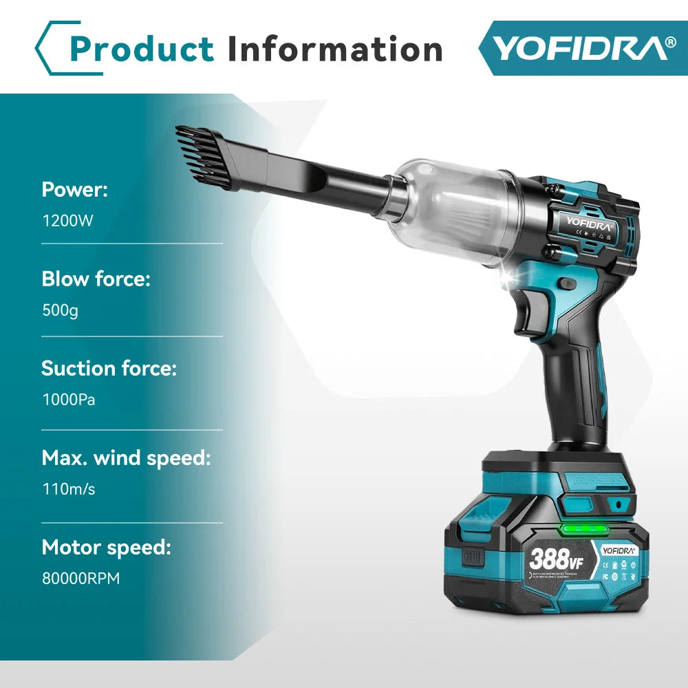 Yofidra F02-ES 1200W Turbo Air Duster & Vacuum Blower – 110m/s High-Speed Electric Cleaner