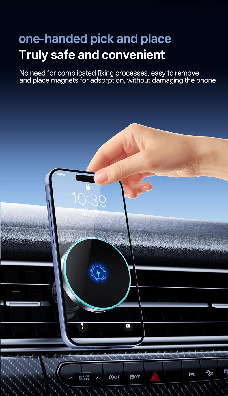 Universal Wireless Charging Car Phone Holder – Vent Mount, 360° Rotatable