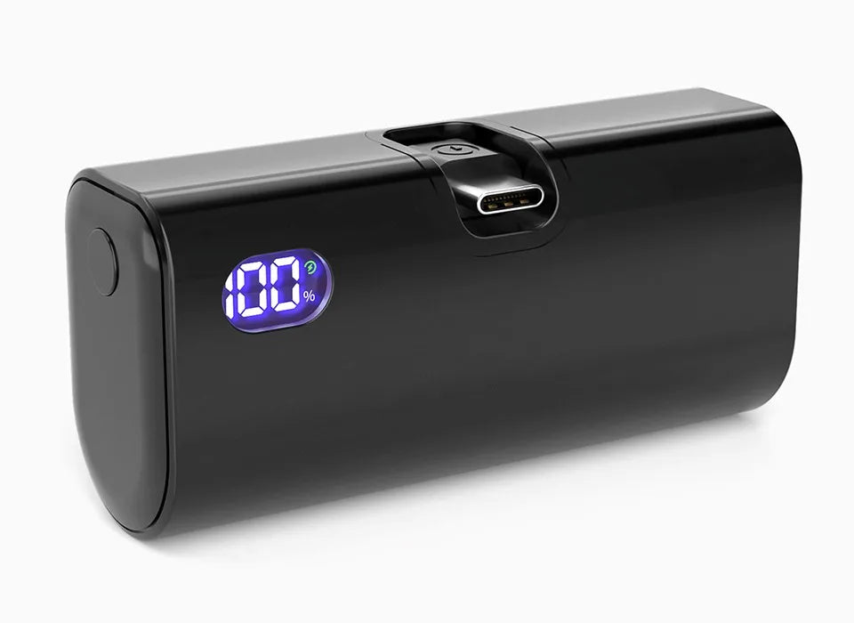 Pocket Power Bank 5000mAh – 22W PD Fast Charge with Foldable Plug