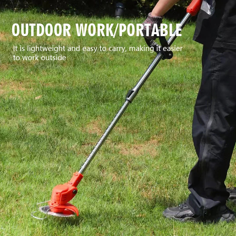 NEWBEAT Cordless Grass Trimmer Brushless Electric Lawn Cutter Adjustable Telescopic Handle