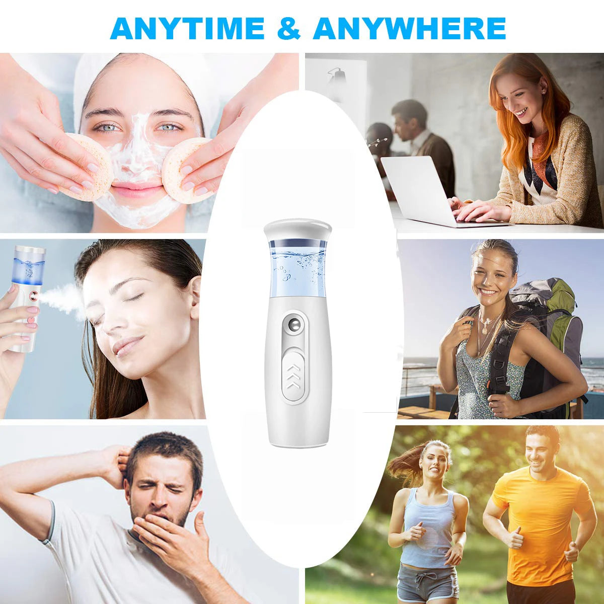 Portable Nano Face Steamer – USB Rechargeable Cold Mist Skin Hydrator