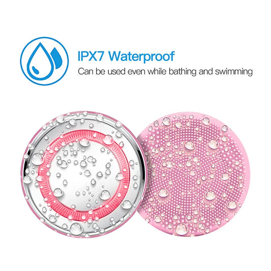MIKO NICE 2-in-1 Ultrasonic Facial Cleanser – USB Rechargeable IPX7 Silicone Brush