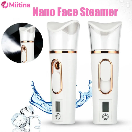 Miitina Portable Facial Steamer – Dual Spray Cold Mist Skin Hydration Device