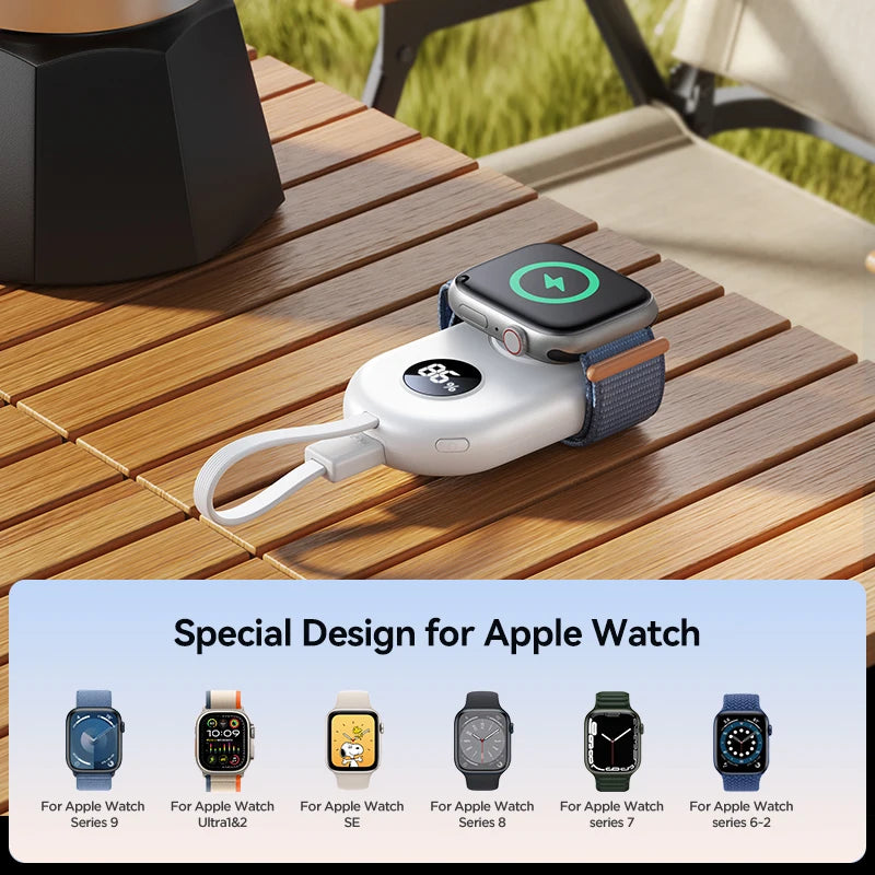 Mini Power Bank for Apple Watch – USB-C Wireless iWatch Charger (JR-W09)