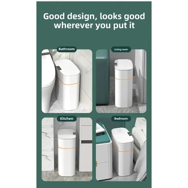 Automatic Sensor Trash Can – Touchless Induction Waste Bin for Home & Bathroom