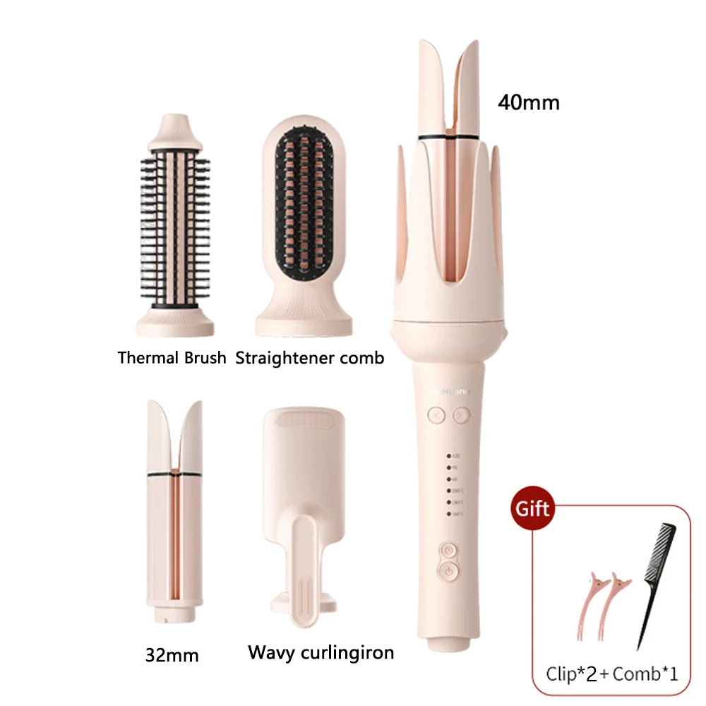 Automatic Rotating Hair Curler – 32mm Ceramic Wave Curling Iron with Interchangeable Barrels