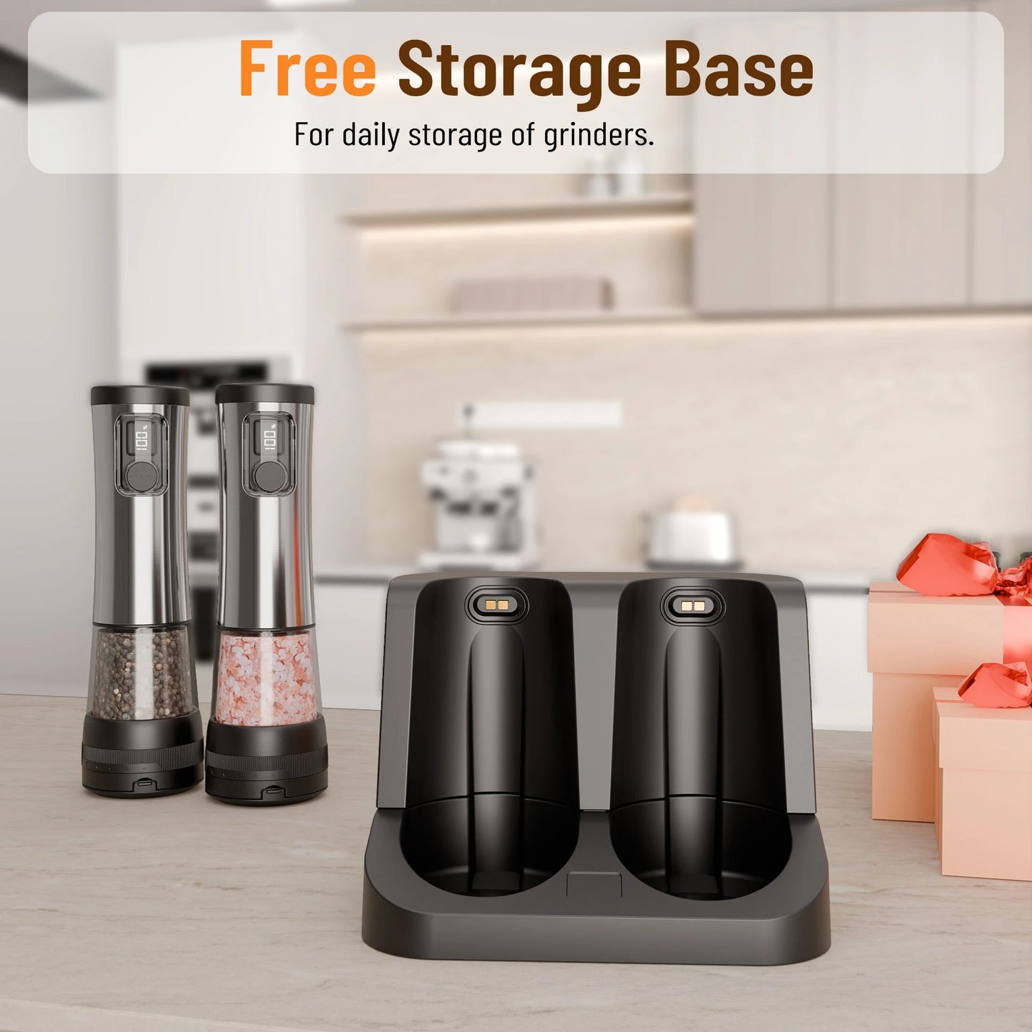 Electric Salt & Pepper Grinder – Stainless Steel Automatic Mill (mimo-26)
