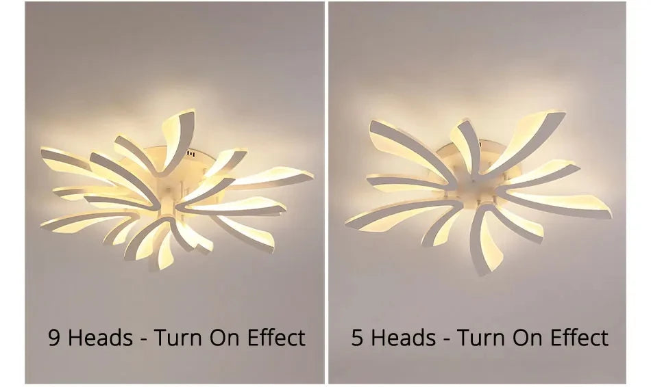 JAYGIY LIGHT Butterfly LED Ceiling Light | Dimmable Remote Control, Modern White