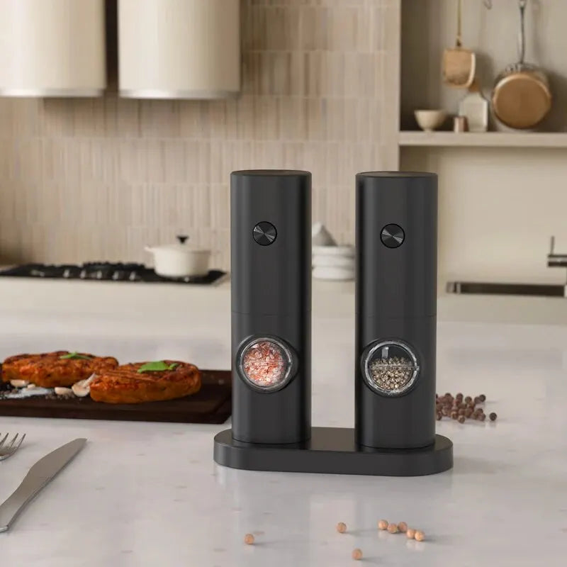 Automatic Gravity Pepper Grinder – LED Light Adjustable Coarseness Battery Operated