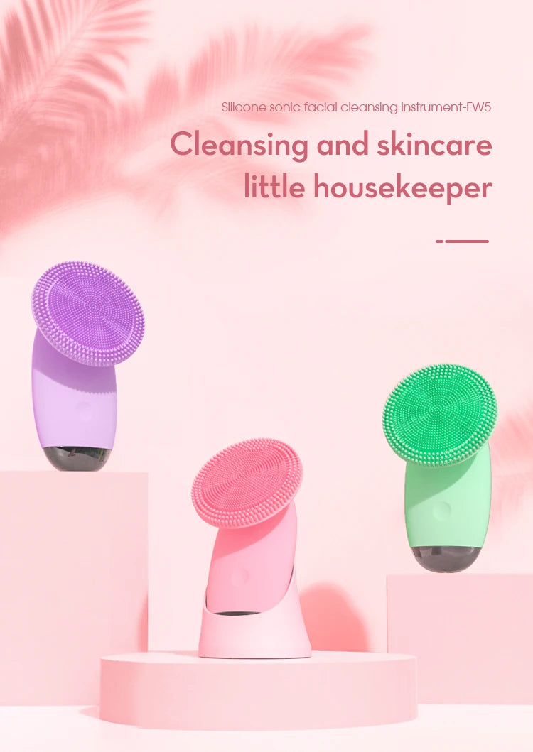VIMYSHOW Electric Facial Cleanser – 5-Speed Silicone Face Scrubber