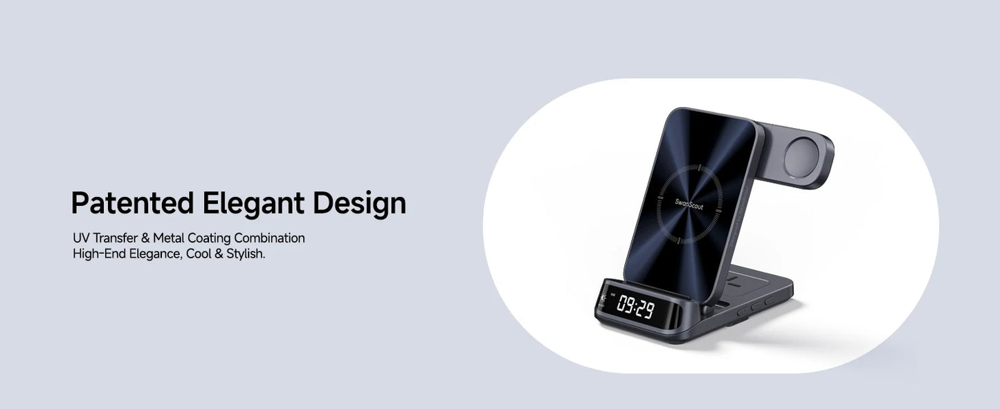 15W Wireless Charging Stand for Samsung Phone, Watch & Earbuds