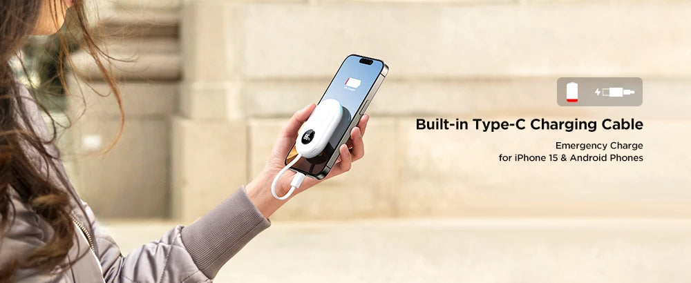 Mini Power Bank for Apple Watch – USB-C Wireless iWatch Charger (JR-W09)