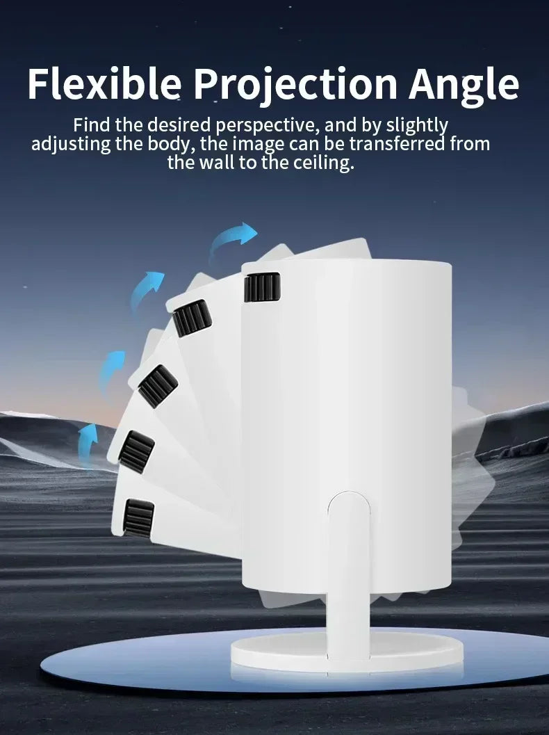 Mini Android Projector – 1080P Support, 8000 Lumens, Portable Home Theater