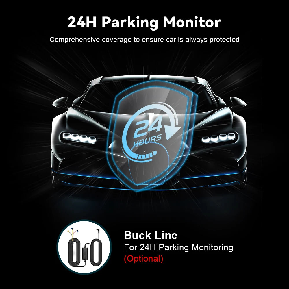 Soam 2.5K WiFi Dash Cam with GPS & Parking Monitor – 1440P Night Vision DVR
