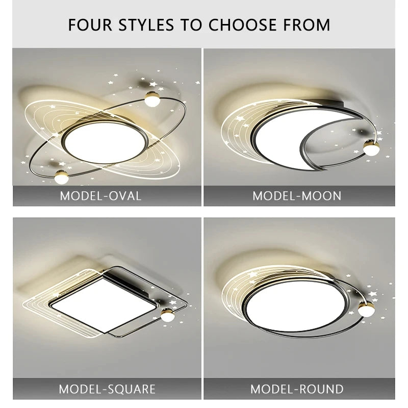 AuroraRealm Modern Ceiling Light with Remote | Gold LED Ceiling Lamp, 90–260V