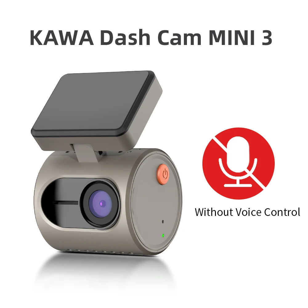KAWA MINI 3 2K Dash Cam – Hidden WiFi Car DVR with Voice Control & 24H Parking Mode