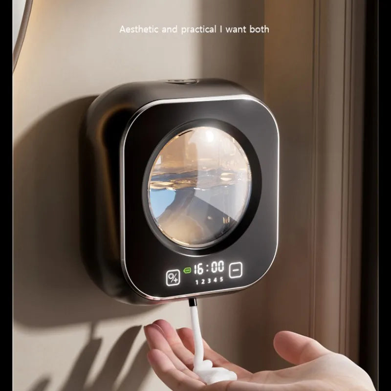 Sarmocare Touchless Automatic Foam Soap Dispenser | Wall-Mounted | Digital Display | USB Rechargeable