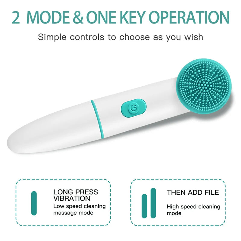 Electric Silicone Facial Cleansing Brush – Waterproof 2-Speed Deep Pore Face Cleaner