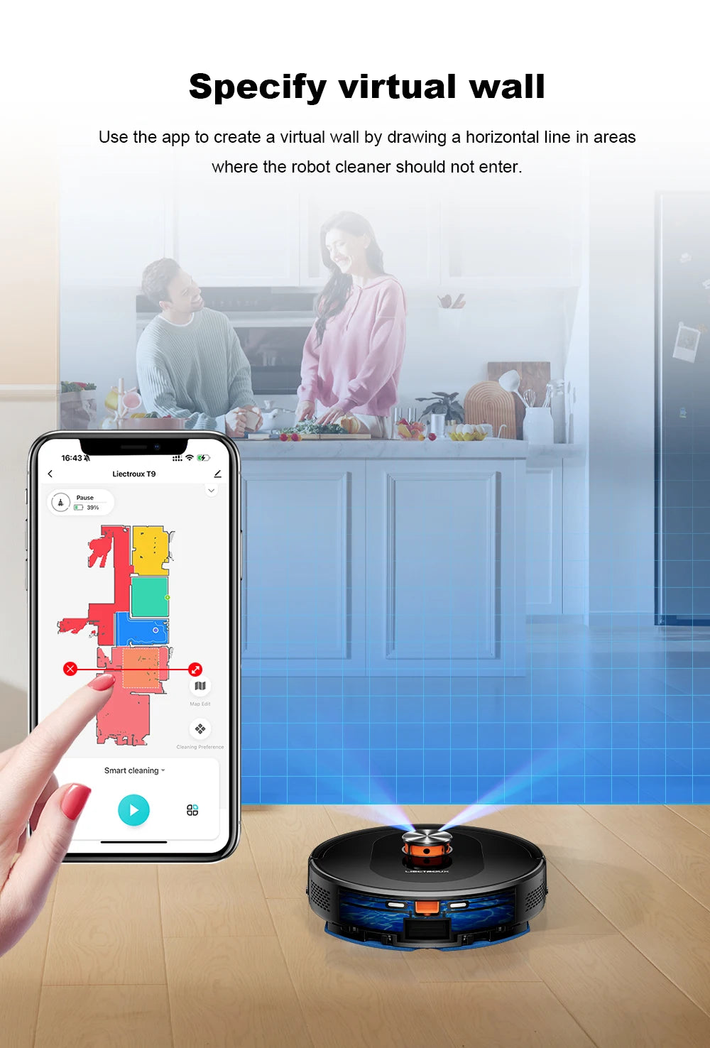 Liectroux T9 Robot Vacuum & Mop – 6500Pa LiDAR Mapping, Self-Empty Station, Dual-Band WiFi