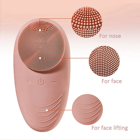 Sonic Facial Cleansing Brush – Deep Cleansing Silicone Face Scrubber