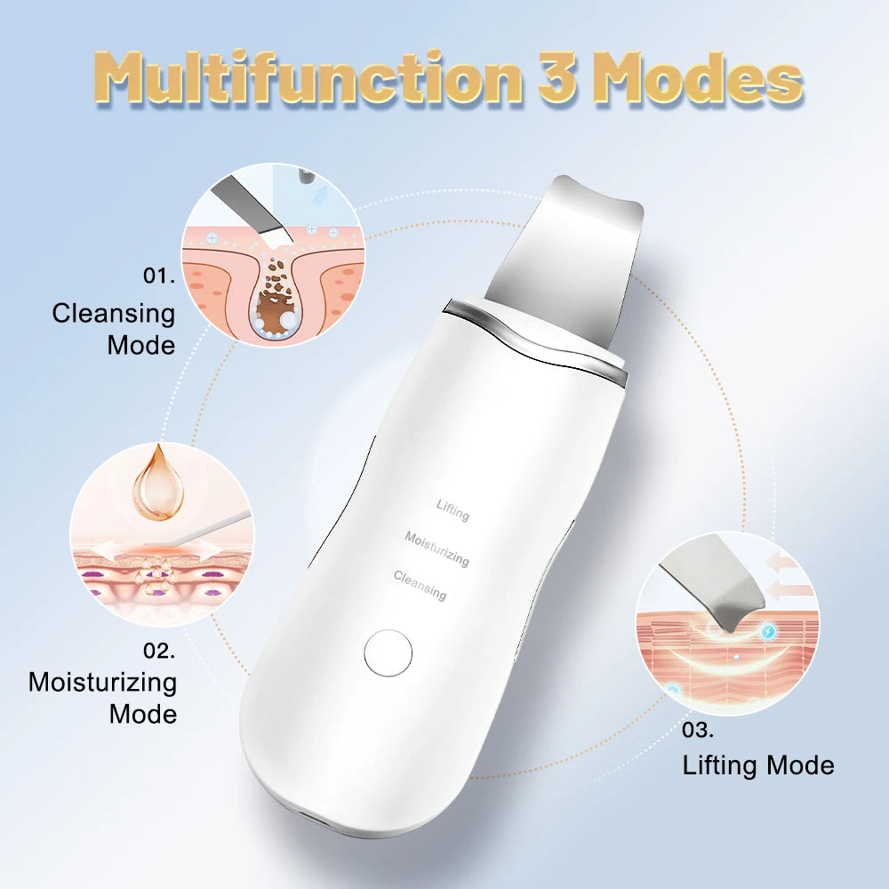 MERALL Ultrasonic Skin Scrubber – EMS Ion Deep Pore Facial Cleaner