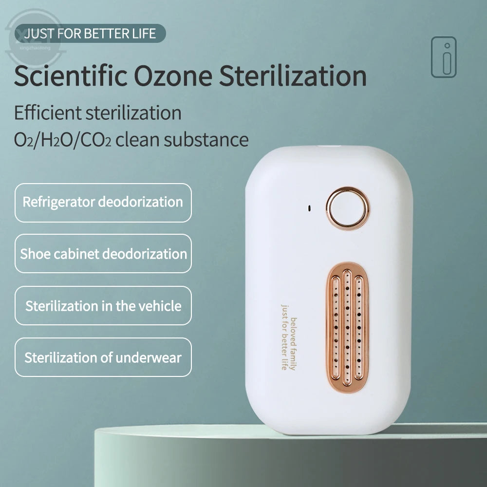 WYMECT Mini Ozone Air Purifier – USB Rechargeable Odor Eliminator for Car, Refrigerator & Small Spaces