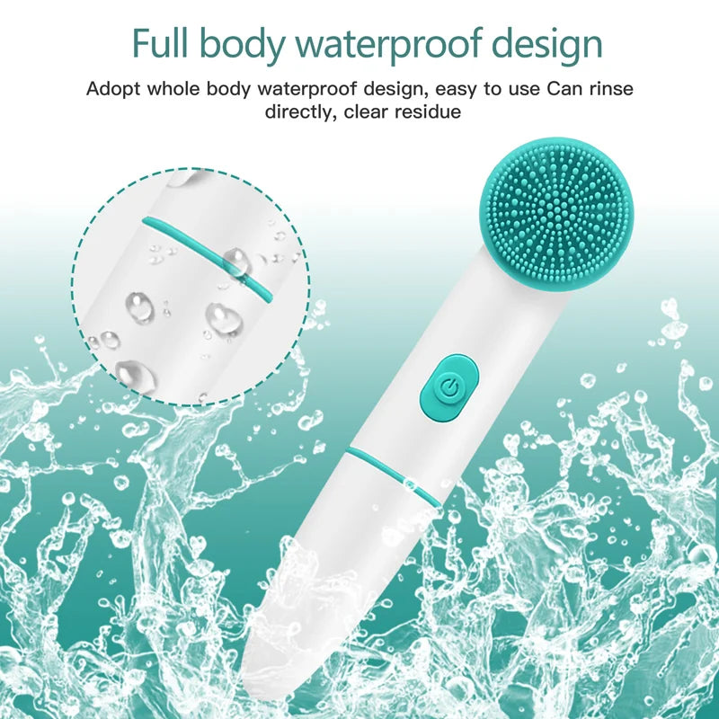 Electric Silicone Facial Cleansing Brush – Waterproof 2-Speed Deep Pore Face Cleaner