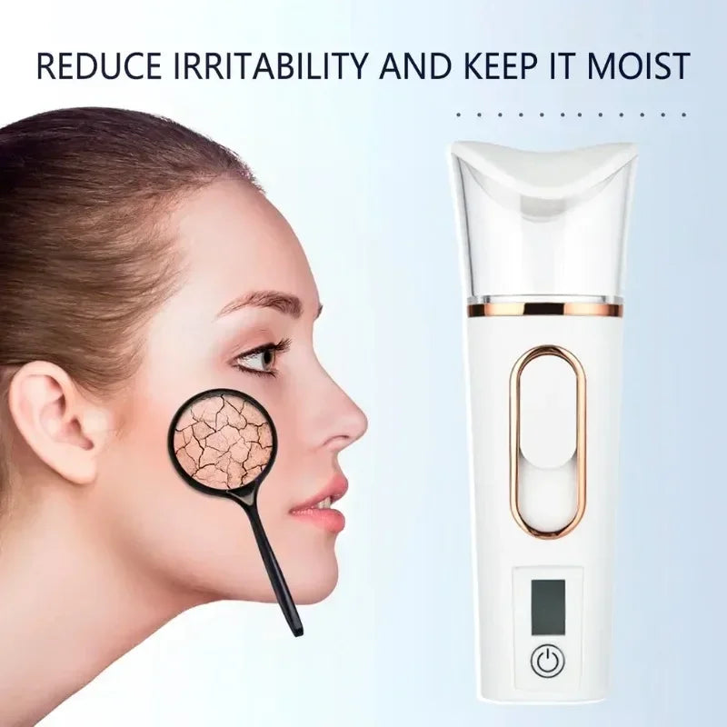 Miitina Portable Facial Steamer – Dual Spray Cold Mist Skin Hydration Device