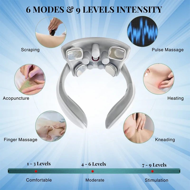 KEMOKO TENS Pulse Neck Massager – Heated Cervical & Shoulder Relaxation