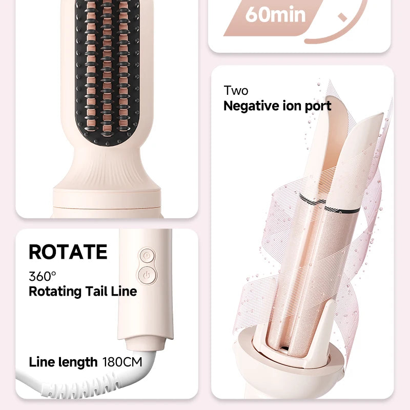 Automatic Rotating Hair Curler – 32mm Ceramic Wave Curling Iron with Interchangeable Barrels