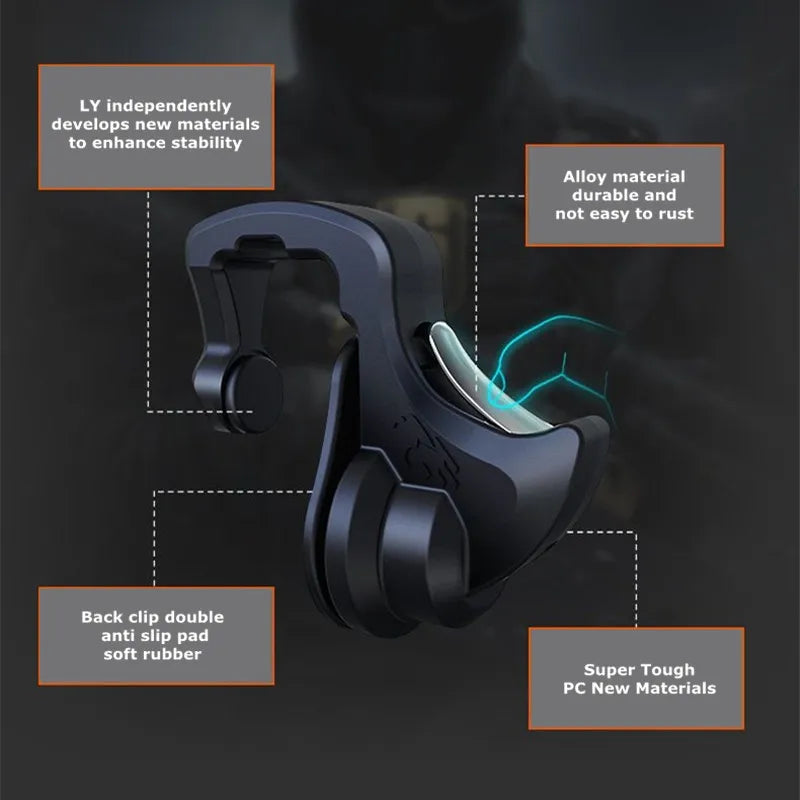 4-Finger Mobile Game Triggers (2PCS) – PUBG L1R1 Physical Buttons for iOS & Android