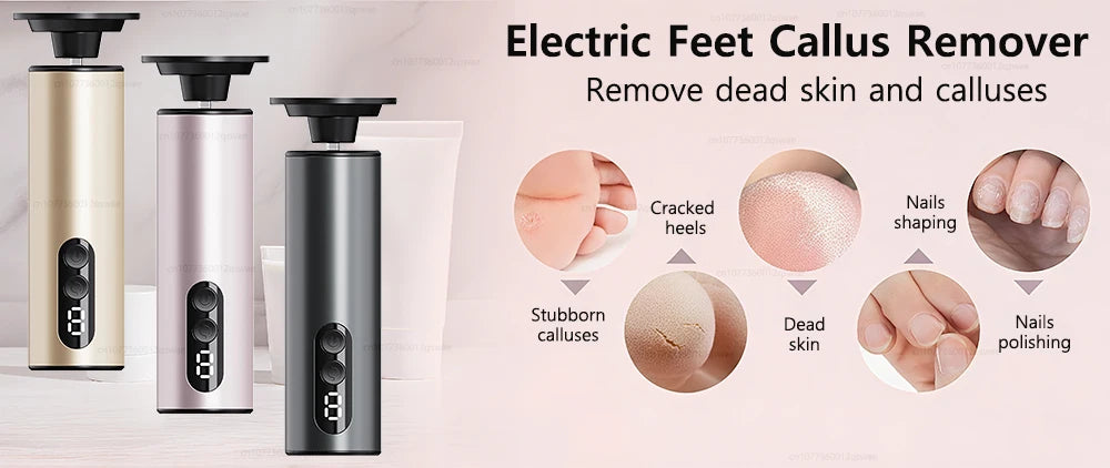 XMSJ 2-in-1 Electric Foot Callus Remover – Rechargeable Foot File & Nail Grinder with 9 Speeds
