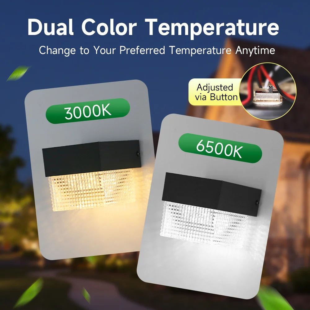 CHENBEN Solar LED Wall Light | IP65 Waterproof Outdoor Wall Lamp, Warm/RGB