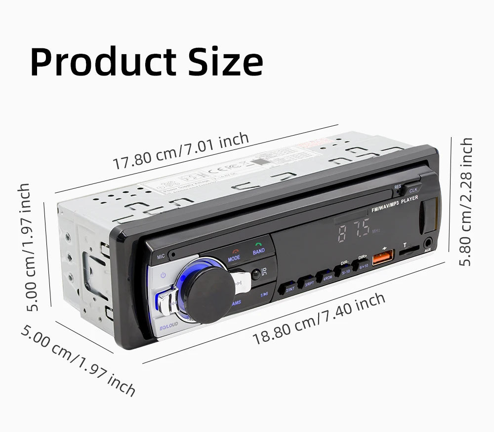 BQCC M11 Double Din Bluetooth Car Stereo – 60W×4 FM Radio, USB/SD MP3 Player, AUX Input & Voice Assistant