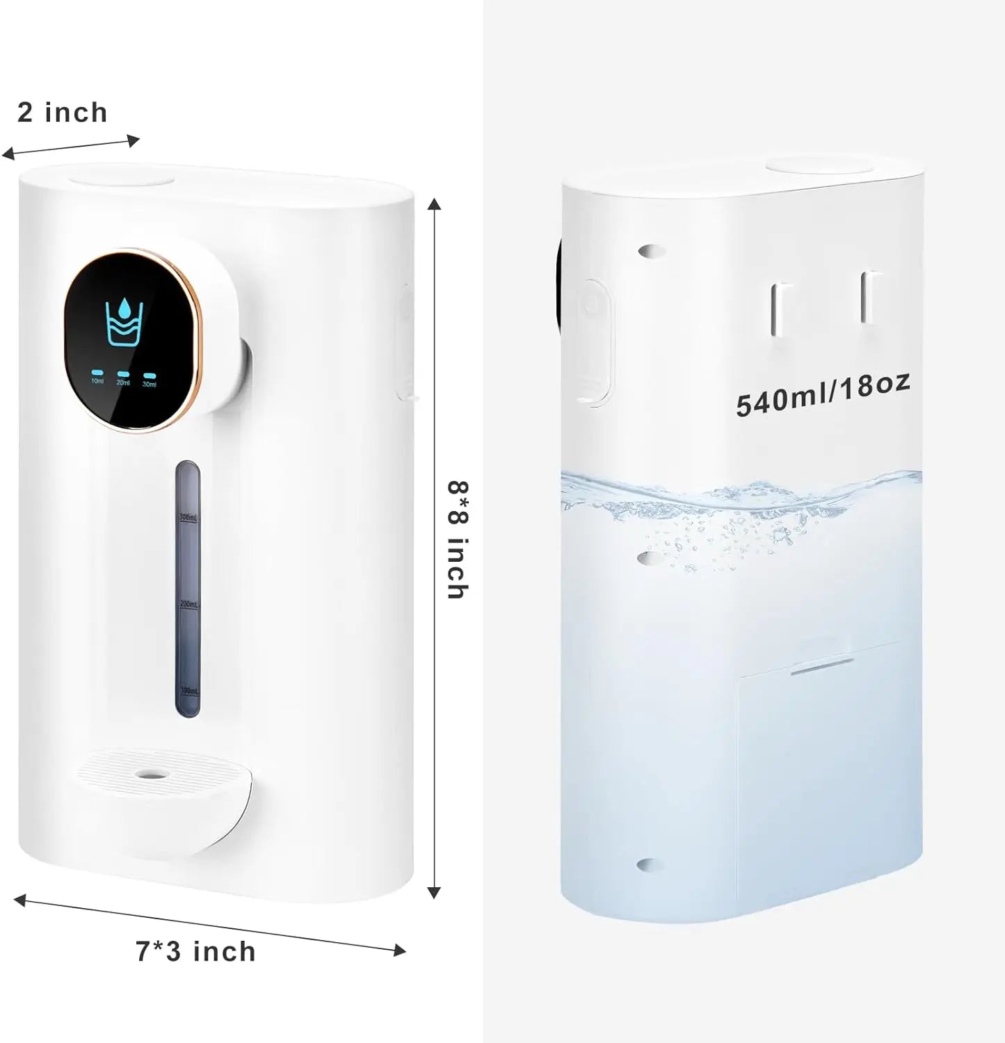 HoldPeak Automatic Mouthwash Dispenser – Rechargeable Wall-Mounted with Dual Magnetic Cups