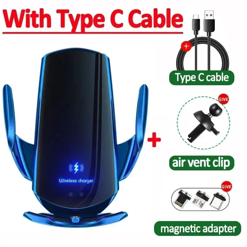 VIKEFON Qi 100W Wireless Car Fast Charger with Cooling Fan & One-Hand Operation