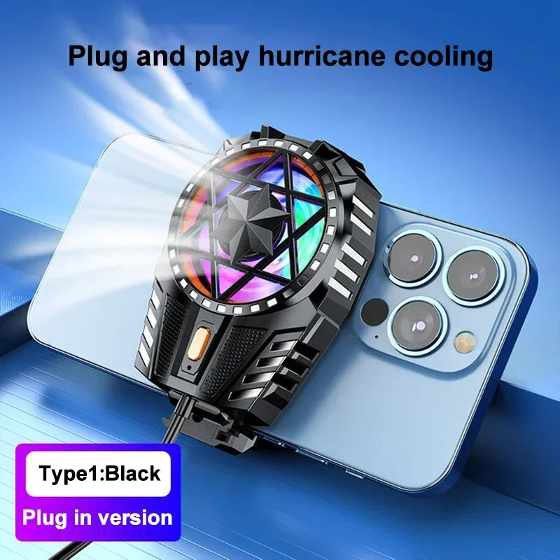 X112 Mobile Phone Game Cooler – Air-Cooled RGB Back Clip for iPhone & Android