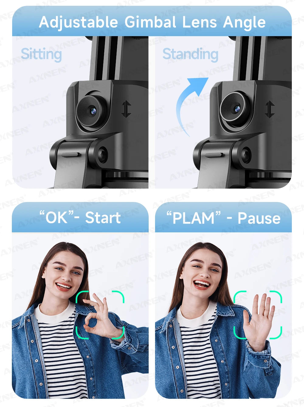 AI Face Tracking Selfie Stick Tripod – 1.63m Smart Quadrapod