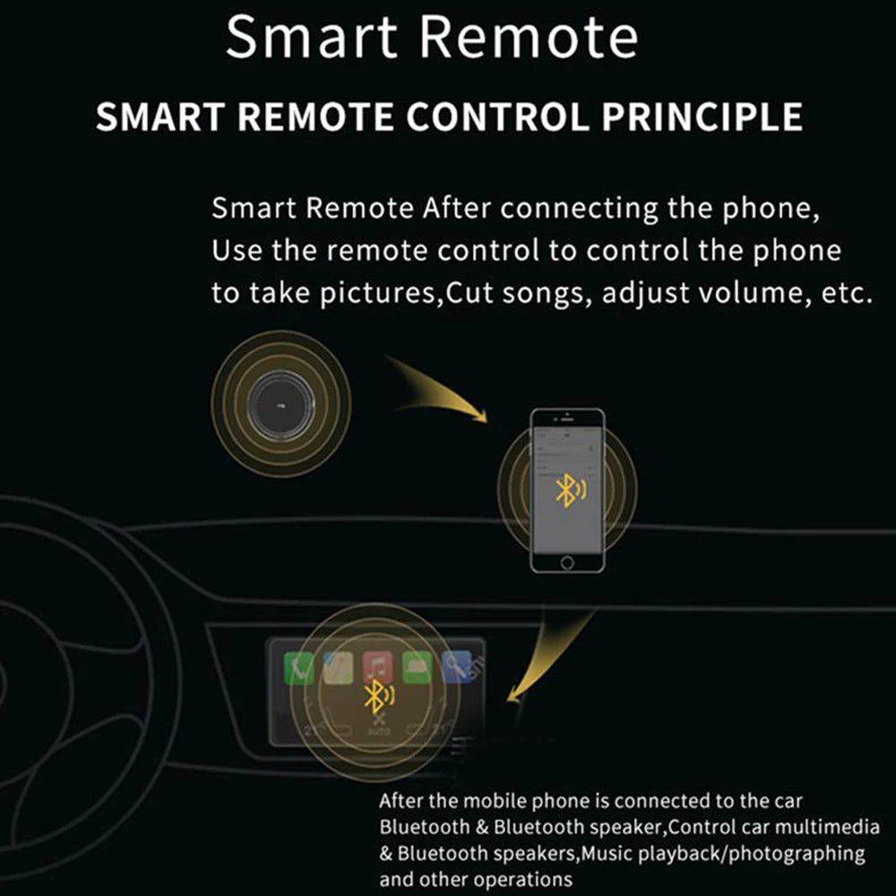 Wireless Bluetooth Media Button Remote Control for Music & Camera