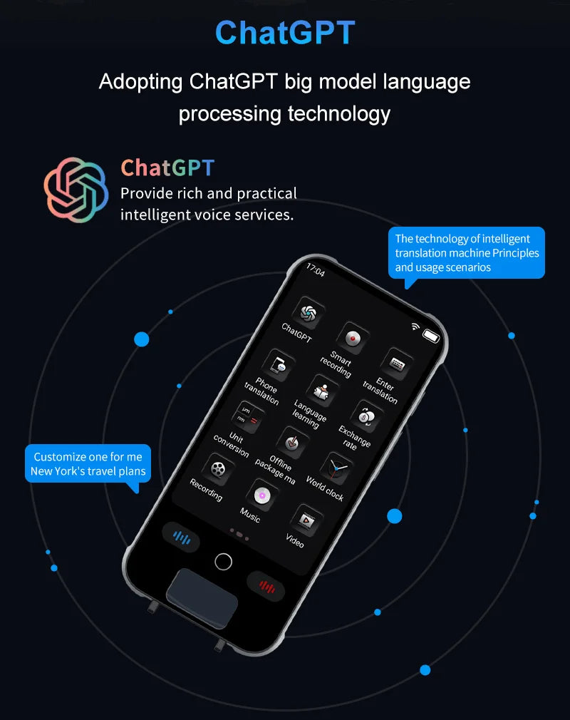 ESTG S25 Pro AI Voice Translator – Portable Real-Time Language Translation Device with Screen