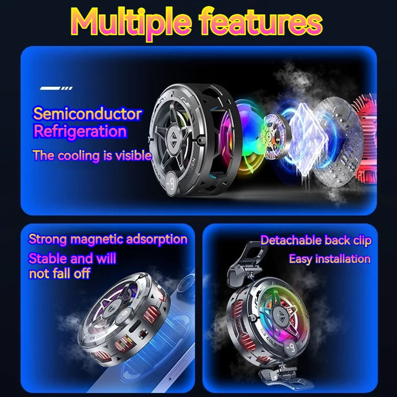 K20 Universal Magnetic Phone Cooler for Gaming | Digital Display