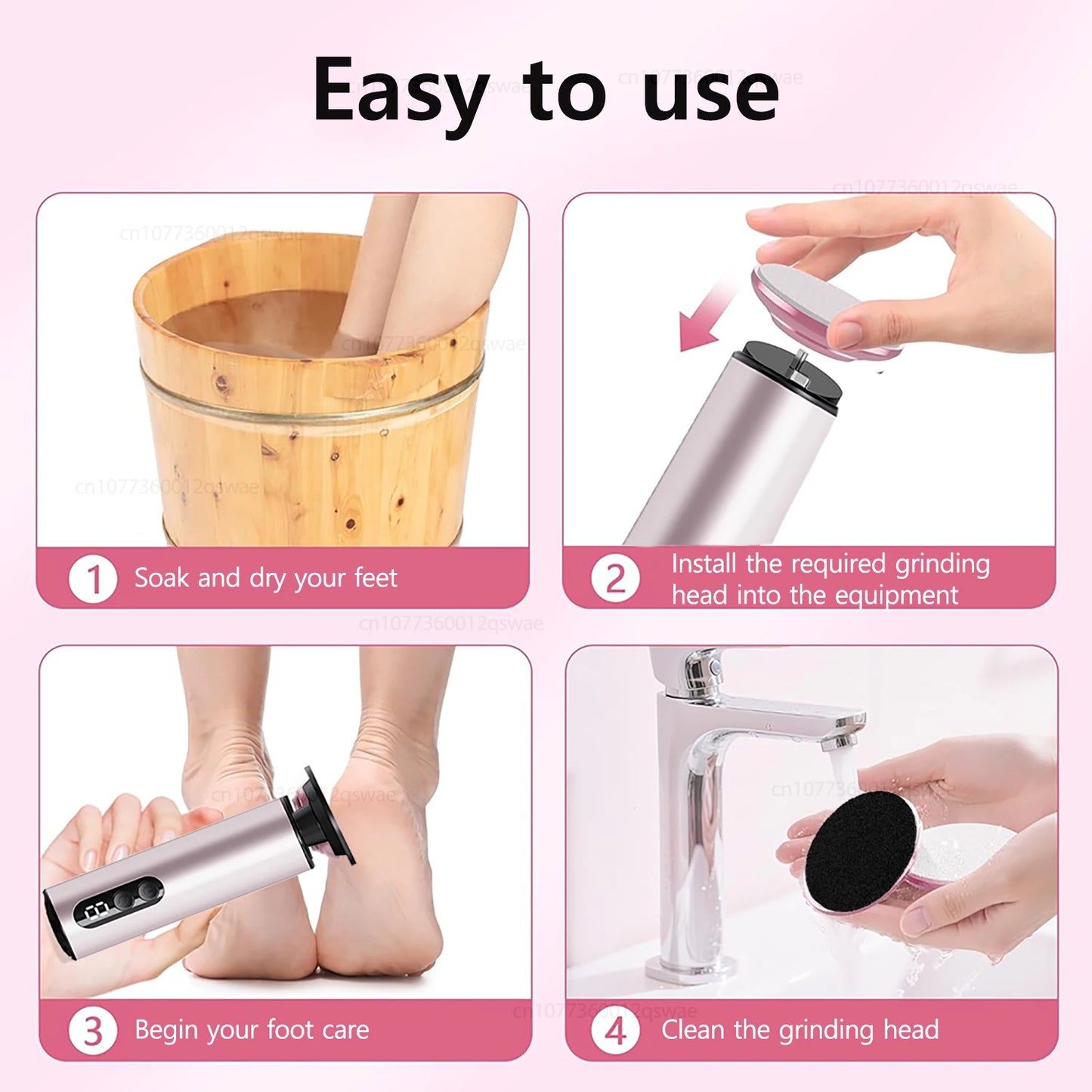 XMSJ 2-in-1 Electric Foot Callus Remover – Rechargeable Foot File & Nail Grinder with 9 Speeds